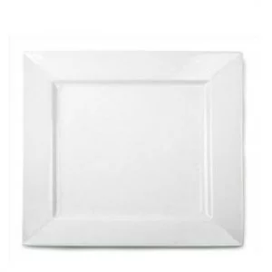 Dinner Plate 12" Square Plain White (packs of 10)